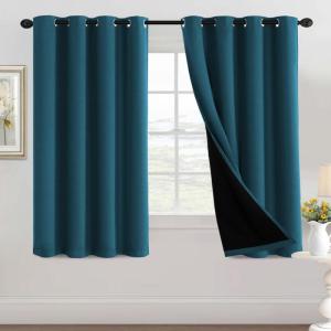 imageHVERSAILTEX 100 Blackout Patio Curtains Thermal Insulated Curtains for Sliding Door Extra Wide Window Panels Full Light Blocking Grommet Curtain with Black Liner W100 x L84 inch  Warm TaupeBlackout Dark Teal