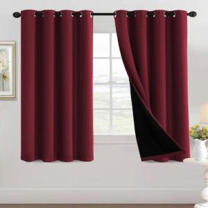 imageHVERSAILTEX 100 Blackout Patio Curtains Thermal Insulated Curtains for Sliding Door Extra Wide Window Panels Full Light Blocking Grommet Curtain with Black Liner W100 x L84 inch  Warm TaupeBlackout Burgundy