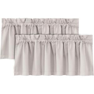 imageHVERSAILTEX 100 Blackout Valances for WindowsLiving Room Bedroom Bathroom Farmhouse Style Rustic Dinning Room Blackout Thermal Insulated Rod Pocket W52 x L18 Inch Length Natural Sand 2 PanelPumice Stone
