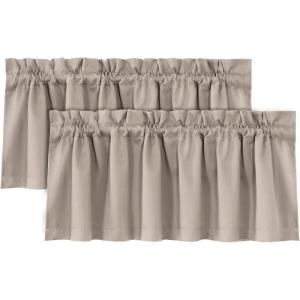 imageHVERSAILTEX 100 Blackout Valances for WindowsLiving Room Bedroom Bathroom Farmhouse Style Rustic Dinning Room Blackout Thermal Insulated Rod Pocket W52 x L18 Inch Length Natural Sand 2 PanelNatural Sand