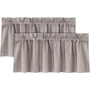 imageHVERSAILTEX 100 Blackout Valances for WindowsLiving Room Bedroom Bathroom Farmhouse Style Rustic Dinning Room Blackout Thermal Insulated Rod Pocket W52 x L18 Inch Length Natural Sand 2 PanelWarm Taupe