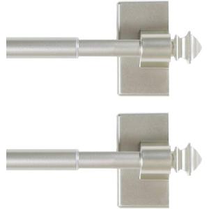 imageHVERSAILTEX 2 PACK Magnetic Curtain Rods for Metal Doors MultiUse Rods for Small Windows Cafe Sidelight and Iron Steel Places Tool Free with Square Finials Adjust from 16 to 28 Inch CocoaNickel