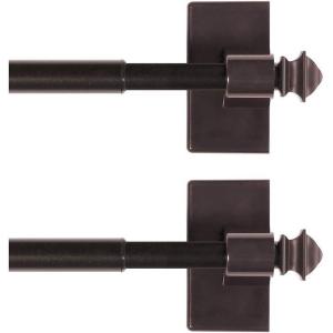 imageHVERSAILTEX 2 PACK Magnetic Curtain Rods for Metal Doors MultiUse Rods for Small Windows Cafe Sidelight and Iron Steel Places Tool Free with Square Finials Adjust from 16 to 28 Inch CocoaCocoa