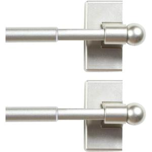 imageHVERSAILTEX 2 Pack Magnetic Curtain Rods for Metal Doors Top and Bottom MultiUse Adjustable Appliances for Iron and Steel Place Petite Ball Ends 9 to 16 Inch 12 Inch Diameter BlackNickel