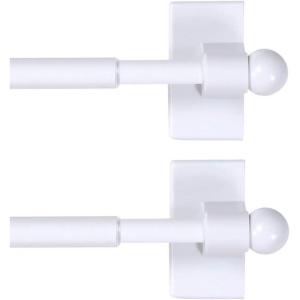 imageHVERSAILTEX 2 Pack Magnetic Curtain Rods for Metal Doors Top and Bottom MultiUse Adjustable Appliances for Iron and Steel Place Petite Ball Ends 9 to 16 Inch 12 Inch Diameter BlackWhite