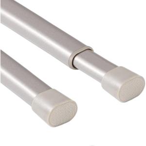imageHVERSAILTEX 2 Pack Spring Tension Curtain Rods 3660 Inch Lightweight Tensions Rods Securely in Place Easy to useInstall for KitchenBathroomWardrobe Durable Sturdy Rods WhiteNickel