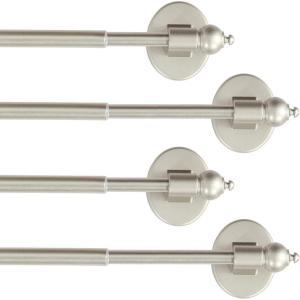 imageHVERSAILTEX 4 Pack Magnetic Curtain Rods MultiUse Adjustable Petite Cafe Sidelight Magnetic Rods Tool Free for Iron and Steel Place 9quot16quot NickelNickel