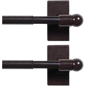 imageHVERSAILTEX 4 Pack Magnetic Curtain Rods for Metal Doors MultiUse Adjustable Rods Tool Free for Iron and Steel Place 12quot Diameter with Petite Ball Finials 9quot16quot WhiteCocoa