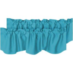 imageHVERSAILTEX 4 Panels Blackout Curtain Valances for Kitchen WindowsLiving RoomBathroom Privacy Protection Rod Pocket Decoration Scalloped Winow Valance Curtains 52quot W x 18quot L NavyTurquoise Blue
