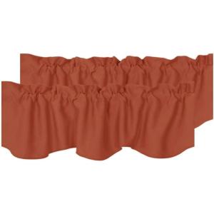 imageHVERSAILTEX 4 Panels Blackout Curtain Valances for Kitchen WindowsLiving RoomBathroom Privacy Protection Rod Pocket Decoration Scalloped Winow Valance Curtains 52quot W x 18quot L NavyOrange