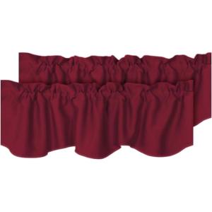 imageHVERSAILTEX 4 Panels Blackout Curtain Valances for Kitchen WindowsLiving RoomBathroom Privacy Protection Rod Pocket Decoration Scalloped Winow Valance Curtains 52quot W x 18quot L NavyBurgundy