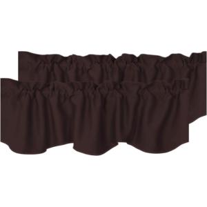 imageHVERSAILTEX 4 Panels Blackout Curtain Valances for Kitchen WindowsLiving RoomBathroom Privacy Protection Rod Pocket Decoration Scalloped Winow Valance Curtains 52quot W x 18quot L NavyChocolate Brown