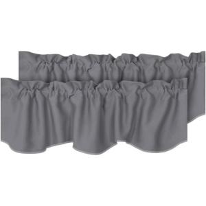 imageHVERSAILTEX 4 Panels Blackout Curtain Valances for Kitchen WindowsLiving RoomBathroom Privacy Protection Rod Pocket Decoration Scalloped Winow Valance Curtains 52quot W x 18quot L NavyBluish Gray