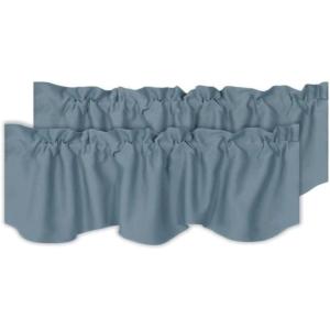 imageHVERSAILTEX 4 Panels Blackout Curtain Valances for Kitchen WindowsLiving RoomBathroom Privacy Protection Rod Pocket Decoration Scalloped Winow Valance Curtains 52quot W x 18quot L NavyStone Blue