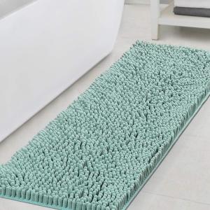 imageHVERSAILTEX Bath Mat for Bathroom Non Slip Chenille 20x32 Extra Soft and Absorbent Shaggy Rug Washable Dry Fast Plush Area Carpet Mat for Tub  Dark TealAqua Foam