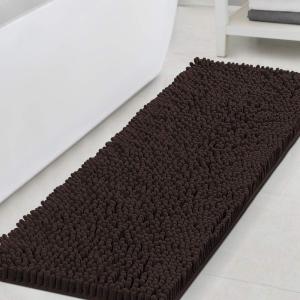 imageHVERSAILTEX Bath Mat for Bathroom Non Slip Chenille 20x32 Extra Soft and Absorbent Shaggy Rug Washable Dry Fast Plush Area Carpet Mat for Tub  Dark TealChocolate