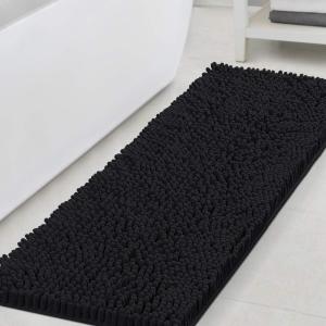 imageHVERSAILTEX Bath Mat for Bathroom Non Slip Chenille 20x32 Extra Soft and Absorbent Shaggy Rug Washable Dry Fast Plush Area Carpet Mat for Tub  Dark TealBlack