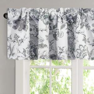 imageHVERSAILTEX Blackout Curtain Valances for Kitchen WindowLiving RoomBathroom Privacy Added Rod Pocket Home Decoration Winow Valance 52quot W x 18quot L Birds in SageFloral in Antique Green