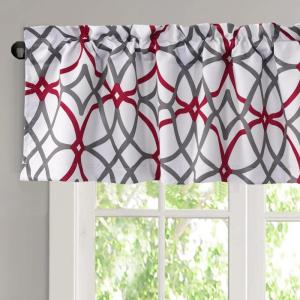 imageHVERSAILTEX Blackout Curtain Valances for KitchenBathroom  Thermal Insulated Window Valances for Living RoomBedroom Rod Pocket Short Curtain 1 Panel 52x18 inch Geo in Taupe and RedGeo in Burgundy and Gray