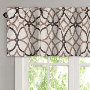 imageHVERSAILTEX Blackout Curtain Valances for KitchenBathroom  Thermal Insulated Window Valances for Living RoomBedroom Rod Pocket Short Curtain 1 Panel 52x18 inch Geo in Taupe and RedGeo in Taupe and Brown