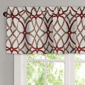 imageHVERSAILTEX Blackout Curtain Valances for KitchenBathroom  Thermal Insulated Window Valances for Living RoomBedroom Rod Pocket Short Curtain 1 Panel 52x18 inch Geo in Taupe and RedGeo in Taupe and Red