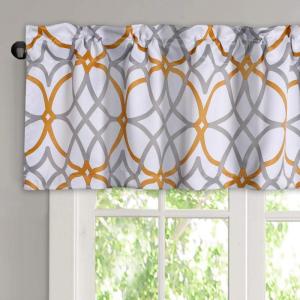 imageHVERSAILTEX Blackout Curtain Valances for KitchenBathroom  Thermal Insulated Window Valances for Living RoomBedroom Rod Pocket Short Curtain 1 Panel 52x18 inch Geo in Taupe and RedGeo in Mustard and Grey