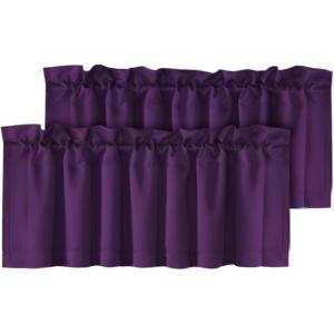 imageHVERSAILTEX Blackout Valances for WindowsShort Window Valance Curtains for Living RoomBedroomBathroom Privacy Decorative Rod Pocket Kitchen Valances2 Panels52quot W x 18quot LCharcoal GrayPlum Purple