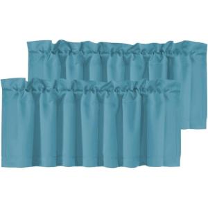imageHVERSAILTEX Blackout Valances for WindowsShort Window Valance Curtains for Living RoomBedroomBathroom Privacy Decorative Rod Pocket Kitchen Valances2 Panels52quot W x 18quot LCharcoal GrayStorm Blue