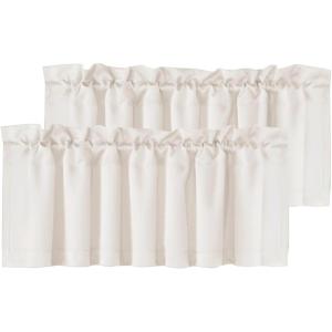 imageHVERSAILTEX Blackout Valances for WindowsShort Window Valance Curtains for Living RoomBedroomBathroom Privacy Decorative Rod Pocket Kitchen Valances2 Panels52quot W x 18quot LCharcoal GrayIvory
