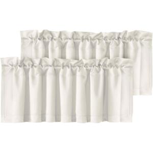 imageHVERSAILTEX Blackout Valances for WindowsShort Window Valance Curtains for Living RoomBedroomBathroom Privacy Decorative Rod Pocket Kitchen Valances2 Panels52quot W x 18quot LCharcoal GrayIvoryCream
