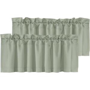imageHVERSAILTEX Blackout Valances for WindowsShort Window Valance Curtains for Living RoomBedroomBathroom Privacy Decorative Rod Pocket Kitchen Valances2 Panels52quot W x 18quot LCharcoal GraySea Grass