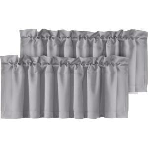 imageHVERSAILTEX Blackout Valances for WindowsShort Window Valance Curtains for Living RoomBedroomBathroom Privacy Decorative Rod Pocket Kitchen Valances2 Panels52quot W x 18quot LCharcoal GrayDove Gray