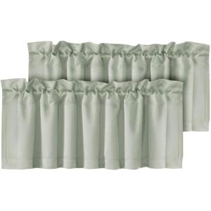 imageHVERSAILTEX Blackout Valances for WindowsShort Window Valance Curtains for Living RoomBedroomBathroom Privacy Decorative Rod Pocket Kitchen Valances2 Panels52quot W x 18quot LCharcoal GrayLight Sage