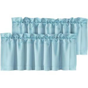 imageHVERSAILTEX Blackout Valances for WindowsShort Window Valance Curtains for Living RoomBedroomBathroom Privacy Decorative Rod Pocket Kitchen Valances2 Panels52quot W x 18quot LCharcoal GrayAqua