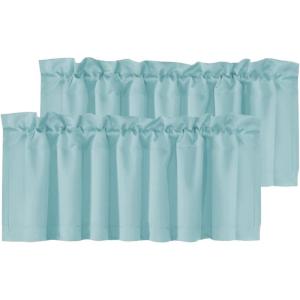 imageHVERSAILTEX Blackout Valances for WindowsShort Window Valance Curtains for Living RoomBedroomBathroom Privacy Decorative Rod Pocket Kitchen Valances2 Panels52quot W x 18quot LCharcoal GrayMineral Blue