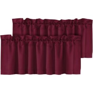 imageHVERSAILTEX Blackout Valances for WindowsShort Window Valance Curtains for Living RoomBedroomBathroom Privacy Decorative Rod Pocket Kitchen Valances2 Panels52quot W x 18quot LCharcoal GrayBurgundy