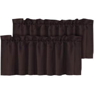 imageHVERSAILTEX Blackout Valances for WindowsShort Window Valance Curtains for Living RoomBedroomBathroom Privacy Decorative Rod Pocket Kitchen Valances2 Panels52quot W x 18quot LCharcoal GrayChocolate Brown