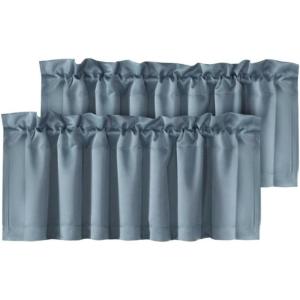 imageHVERSAILTEX Blackout Valances for WindowsShort Window Valance Curtains for Living RoomBedroomBathroom Privacy Decorative Rod Pocket Kitchen Valances2 Panels52quot W x 18quot LCharcoal GrayStone Blue