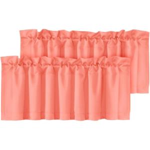 imageHVERSAILTEX Blackout Valances for WindowsShort Window Valance Curtains for Living RoomBedroomBathroom Privacy Decorative Rod Pocket Kitchen Valances2 Panels52quot W x 18quot LCharcoal GrayCoral
