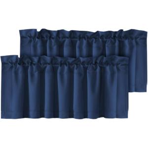 imageHVERSAILTEX Blackout Valances for WindowsShort Window Valance Curtains for Living RoomBedroomBathroom Privacy Decorative Rod Pocket Kitchen Valances2 Panels52quot W x 18quot LCharcoal GrayNavy