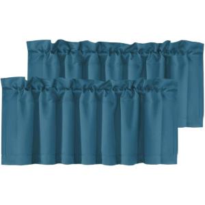 imageHVERSAILTEX Blackout Valances for WindowsShort Window Valance Curtains for Living RoomBedroomBathroom Privacy Decorative Rod Pocket Kitchen Valances2 Panels52quot W x 18quot LCharcoal GrayDark Teal