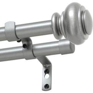 imageHVERSAILTEX Elegant Window Treatment Telescoping Double Curtain Rod Set with Classic Cap 34Inch Diameter Adjusts from 66 to 120 Inches BlackGoldish Nickel