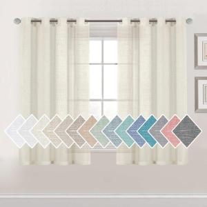 imageHVERSAILTEX Linen Sheer Curtains 84 Inches Long Grommet Natural Linen Blended Curtains for Living Room Window Treatments Bedroom Curtains 2 Panels Light Filtering Curtain W52 x L84 inch Off WhiteIvory