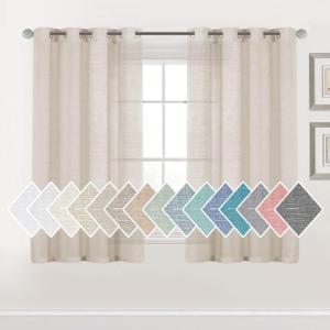 imageHVERSAILTEX Linen Sheer Curtains 84 Inches Long Grommet Natural Linen Blended Curtains for Living Room Window Treatments Bedroom Curtains 2 Panels Light Filtering Curtain W52 x L84 inch Off WhiteLinen