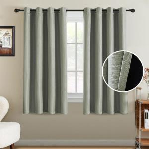 imageHVERSAILTEX Room Darkening Linen Curtain for BedroomLiving Room Extra Wide Blackout Curtains 100 x 84 Inches for Patio Glass Door Primitive Textured Thick Linen Burlap Fabric Heather Aegean Blue95 Blackout Heather Sage