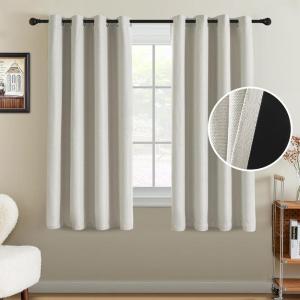 imageHVERSAILTEX Room Darkening Linen Curtain for BedroomLiving Room Extra Wide Blackout Curtains 100 x 84 Inches for Patio Glass Door Primitive Textured Thick Linen Burlap Fabric Heather Aegean Blue90 Blackout Heather Ivory