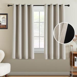 imageHVERSAILTEX Room Darkening Linen Curtain for BedroomLiving Room Extra Wide Blackout Curtains 100 x 84 Inches for Patio Glass Door Primitive Textured Thick Linen Burlap Fabric Heather Aegean Blue90 Blackout Heather Natural