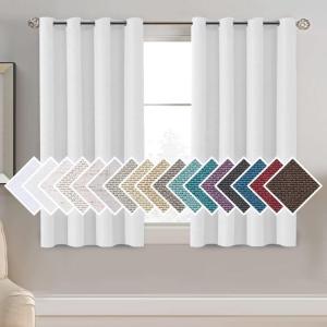 imageHVERSAILTEX Room Darkening Linen Curtain for BedroomLiving Room Extra Wide Blackout Curtains 100 x 84 Inches for Patio Glass Door Primitive Textured Thick Linen Burlap Fabric Heather Aegean BlueHeather Pure White