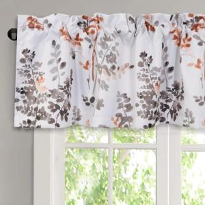 imageHVERSAILTEX Valance for Kitchen WindowsBathroomLiving RoomBedroom Blackout Window Valance Thermal Insulated Rod Pocket Valance Curtains 52quot W x 18quot L 2 Panels Grey and TurquoiseGreyCoral