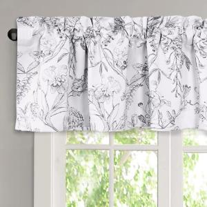imageHVERSAILTEX Valance for Kitchen WindowsBathroomLiving RoomBedroom Blackout Window Valance Thermal Insulated Rod Pocket Valance Curtains 52quot W x 18quot L 2 Panels Grey and TurquoiseCamelliagrey